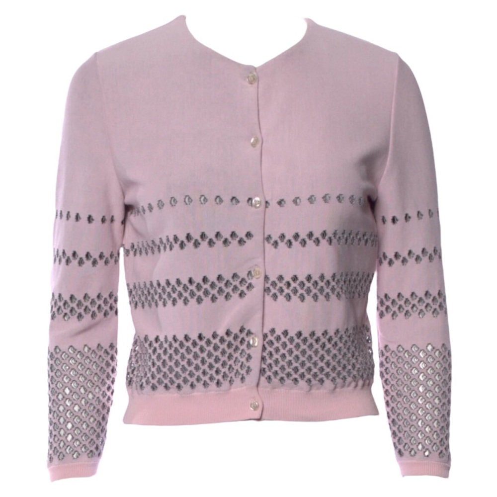 Christian Dior Paris Cutout Cardigan, Cruise 2014 Collection by Raf Simons, Sz 6